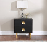 Zayne Contemporary Night Stand with Brushed Gold Legs – Elevate Your Modern Décor Effortlessly