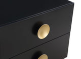 Zayne Contemporary Night Stand with Brushed Gold Legs – Elevate Your Modern Décor Effortlessly