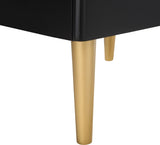 Zayne Contemporary Night Stand with Brushed Gold Legs – Elevate Your Modern Décor Effortlessly