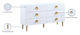 Zayne Engineered Wood Contemporary Dresser with Elegant Gold Accents for Modern Home Décor