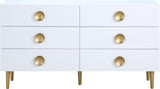 Zayne Engineered Wood Contemporary Dresser with Elegant Gold Accents for Modern Home Décor