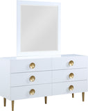 Zayne Engineered Wood Contemporary Dresser with Elegant Gold Accents for Modern Home Décor