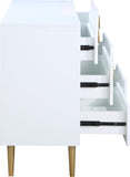 Zayne Engineered Wood Contemporary Dresser with Elegant Gold Accents for Modern Home Décor
