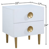 Zayne Contemporary Night Stand with Brushed Gold Legs – Elevate Your Modern Décor Effortlessly