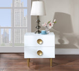 Zayne Contemporary Night Stand with Brushed Gold Legs – Elevate Your Modern Décor Effortlessly