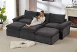 VELLO 111" 3-Seater Sofa with 3 Ottomans