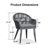 PURPLE LEAF Outdoor Bar Stools Rattan Bar Stools Counter Stools with Back and Cushions for Patio, Garden, Kitchen