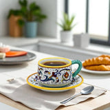 Ricco Deruta Hand-Painted Cup & Saucer 12 oz