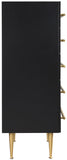 Marisol Black Chest - Elegant Modern Bedroom Storage with Gold Accents and Durable Wood Design