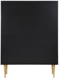 Marisol Black Chest - Elegant Modern Bedroom Storage with Gold Accents and Durable Wood Design