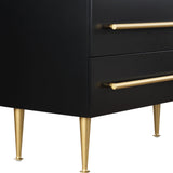 Marisol Black Dresser - Contemporary Elegance with Brushed Gold Accents for Modern Bedrooms