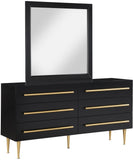 Marisol Black Dresser - Contemporary Elegance with Brushed Gold Accents for Modern Bedrooms