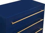 Marisol Contemporary Chest with Rich Black Finish and Stylish Brushed Gold Metal Accents 36"W