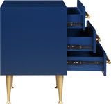 Marisol Contemporary Night Stand with Rich Black Finish and Stylish Brushed Gold Metal Accents