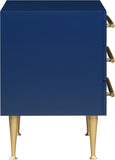 Marisol Contemporary Night Stand with Rich Black Finish and Stylish Brushed Gold Metal Accents