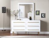 Marisol Contemporary Mirror with Rich Black Finish and Brushed Gold Accents for Modern Décor