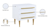 Marisol Contemporary Night Stand with Rich Black Finish and Stylish Brushed Gold Metal Accents