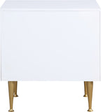 Marisol Contemporary Night Stand with Rich Black Finish and Stylish Brushed Gold Metal Accents