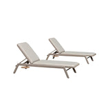 PURPLE LEAF Patio Chaise Lounge with Cushion Aluminum Tanning Chair Lounge Adjustable Reclining Set