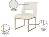 Jayce Contemporary Dining Chair Set - Stylish Comfort with Brushed Brass Base for Modern Homes