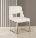 Jayce Contemporary Dining Chair Set - Stylish Comfort with Brushed Brass Base for Modern Homes