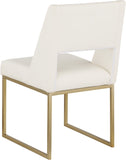 Jayce Contemporary Dining Chair Set - Stylish Comfort with Brushed Brass Base for Modern Homes