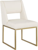Jayce Contemporary Dining Chair Set - Stylish Comfort with Brushed Brass Base for Modern Homes
