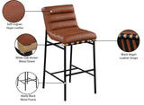 Burke Bar Stool - Stylish Contemporary Counter Stool with Soft Upholstery and Sturdy Metal Frame