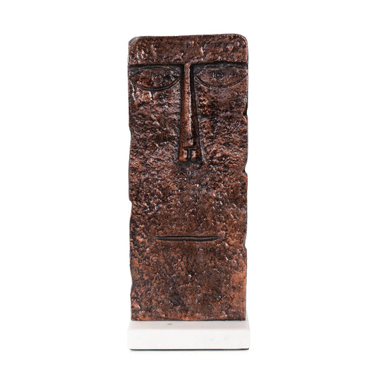 Modern Man Sculpture in Aluminum with Marble Base- Tall