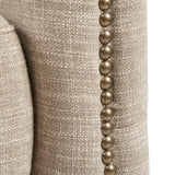 Swivel Glider Accent Chair in Barrel Style, Cream *