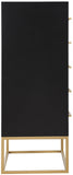 Maxine Black Chest - Modern Elegance with Gold Accents, Spacious Drawers & Chic Contemporary Design