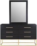 Maxine Black Dresser - Modern Contemporary Design with Gold Accents for Stylish Bedroom Storage