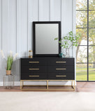 Maxine Black Mirror - Stunning Contemporary Design, Rich Black Finish & Upscale Bedroom Style Upgrade