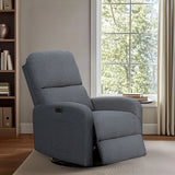 3-in-1 Swivel Glider Power Recliner Chair, Grey