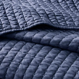 Navy Solid Farmhouse Reversible Quilt Set