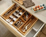 DrawerStore™ Bamboo Expanding Cutlery, Utensil & Gadgets Organiser