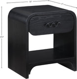 Hayes Night Stand - Sleek Ash Wood Veneer Table with Matte Handle for Contemporary Home Elegance