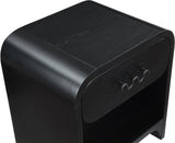 Hayes Night Stand - Sleek Ash Wood Veneer Table with Matte Handle for Contemporary Home Elegance