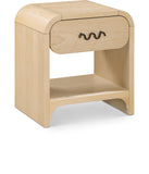 Hayes Night Stand - Sleek Ash Wood Veneer Table with Matte Handle for Contemporary Home Elegance