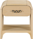 Hayes Night Stand - Sleek Ash Wood Veneer Table with Matte Handle for Contemporary Home Elegance