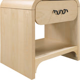Hayes Night Stand - Sleek Ash Wood Veneer Table with Matte Handle for Contemporary Home Elegance