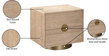 Wade Night Stand - Elegant Oak Veneer Side Table with Brushed Brass Base for Contemporary Style