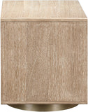 Wade Night Stand - Elegant Oak Veneer Side Table with Brushed Brass Base for Contemporary Style