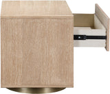 Wade Night Stand - Elegant Oak Veneer Side Table with Brushed Brass Base for Contemporary Style