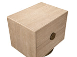 Wade Night Stand - Elegant Oak Veneer Side Table with Brushed Brass Base for Contemporary Style