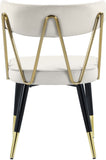 Rheingold Contemporary Dining Chair Set of 2 - Elegant Velvet Upholstery with Stylish Gold Accents
