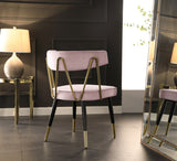 Rheingold Contemporary Dining Chair Set of 2 - Elegant Velvet Upholstery with Stylish Gold Accents
