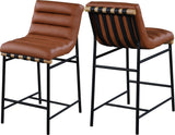 Burke Contemporary Counter Stool with Soft Upholstery and Sturdy Matte Black Metal Frame for Dining
