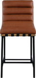 Burke Contemporary Counter Stool with Soft Upholstery and Sturdy Matte Black Metal Frame for Dining