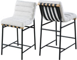 Burke Contemporary Counter Stool with Soft Upholstery and Sturdy Matte Black Metal Frame for Dining